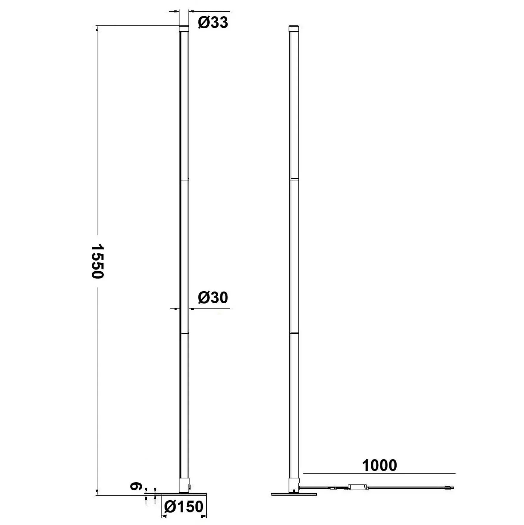 Linq gulvlampe 12W LED sort