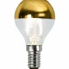 LM LED illum E14 toppspeil gull 4W dimbar