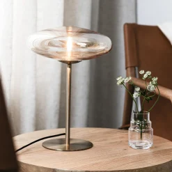 Locus bordlampe G9 18W amber/messing