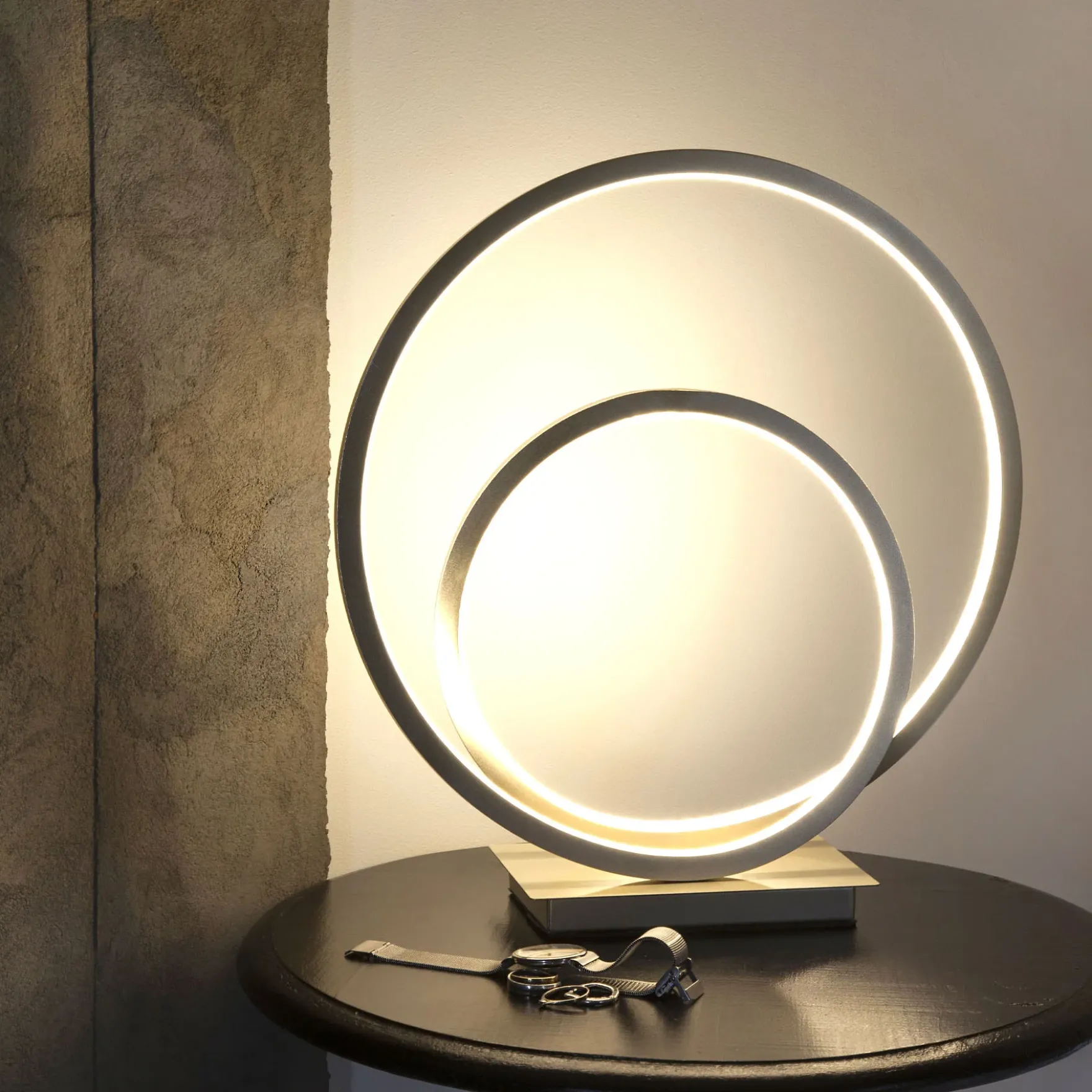 Loop LED bordlampe stål 3-step dim