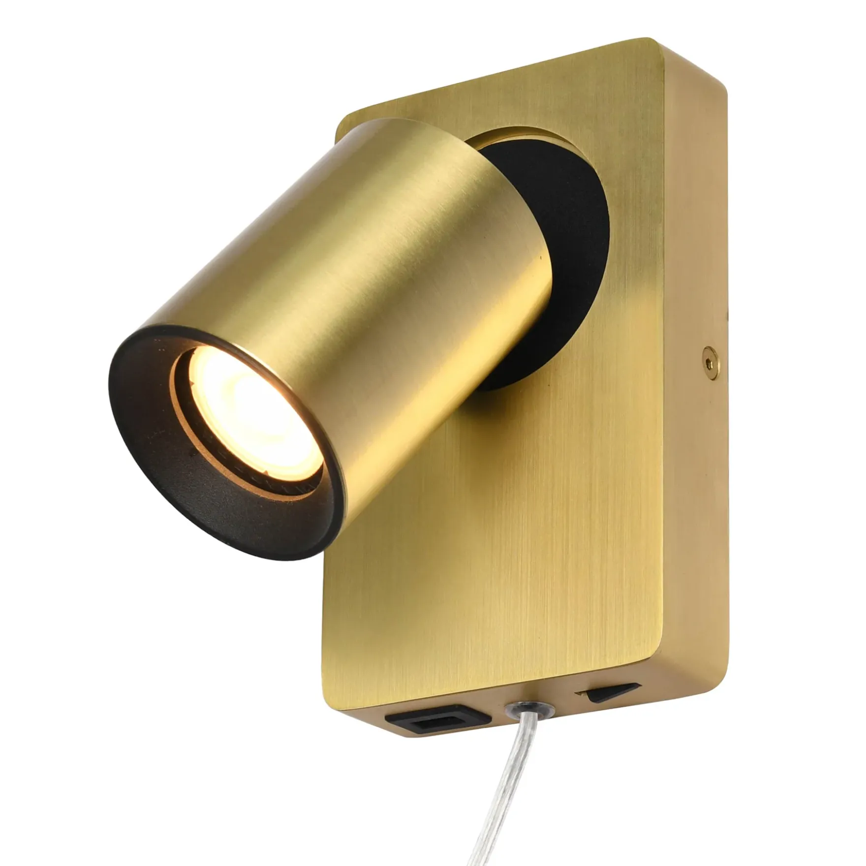 Lux vegglampe m/USB messing