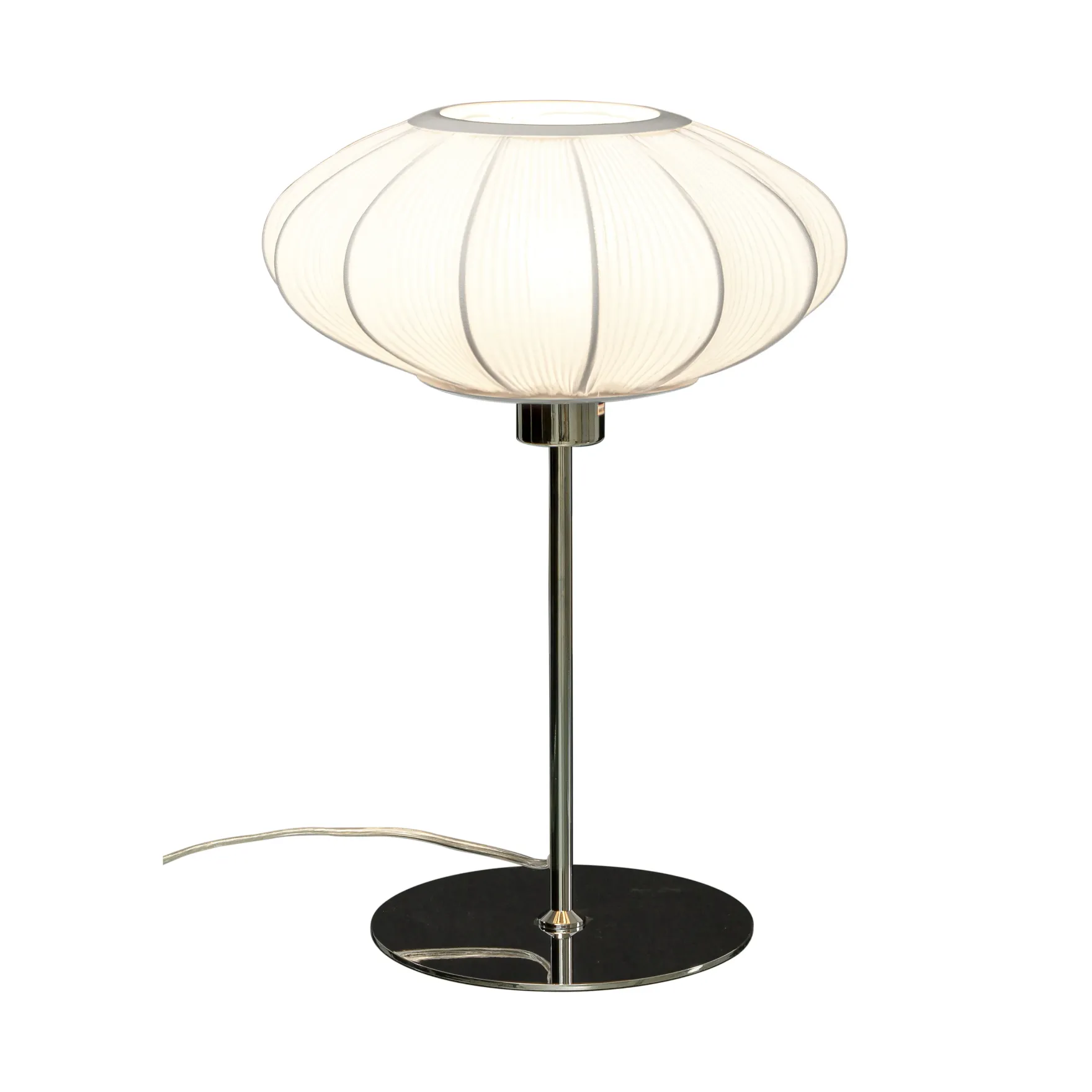 Mamsell bordlampe stor krom/hvit