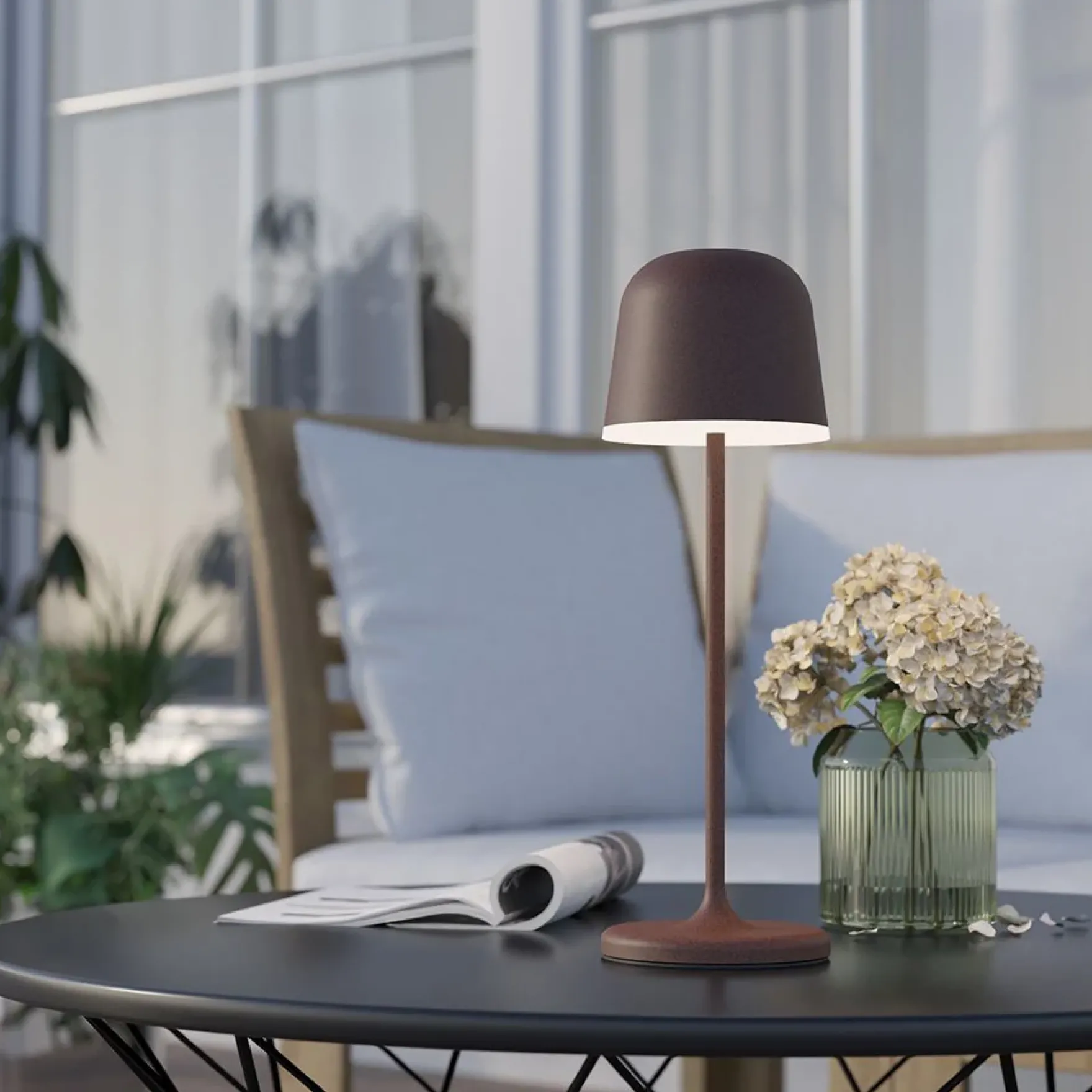 Mannera bordlampe oppladbar LED mokka
