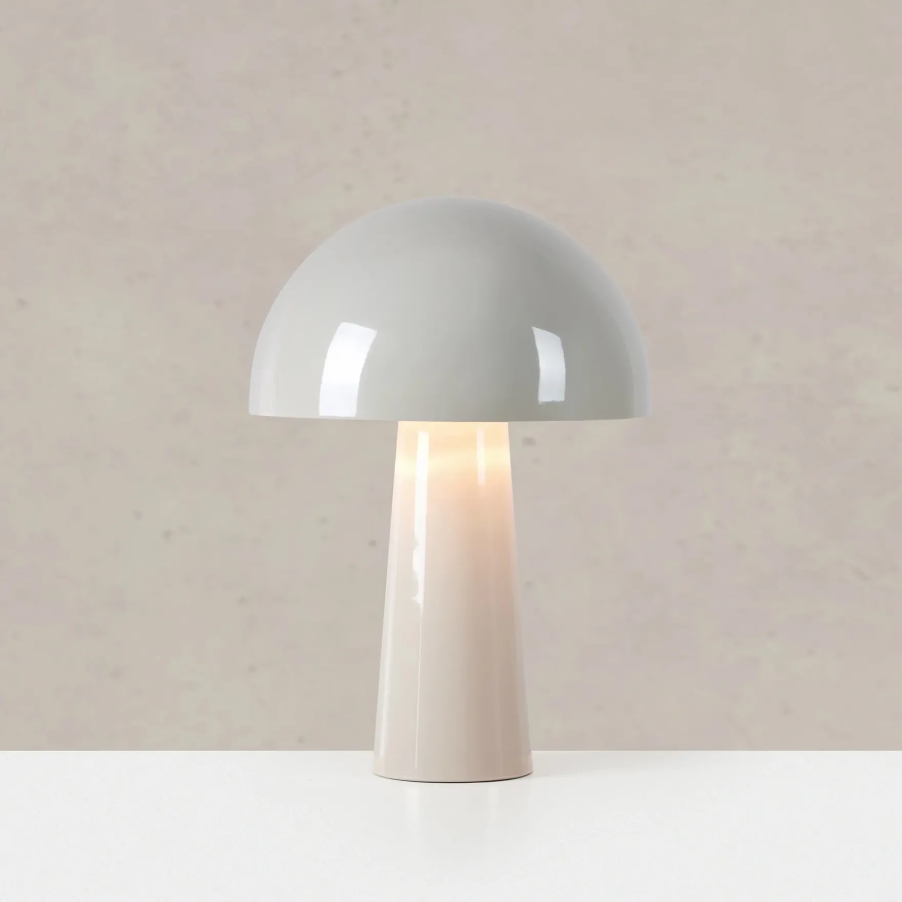 Mantar bordlampe E14 beige