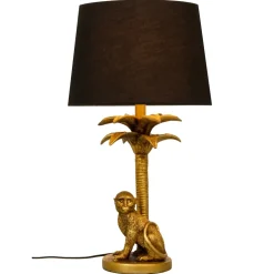 Markatta bordlampe gull/sort