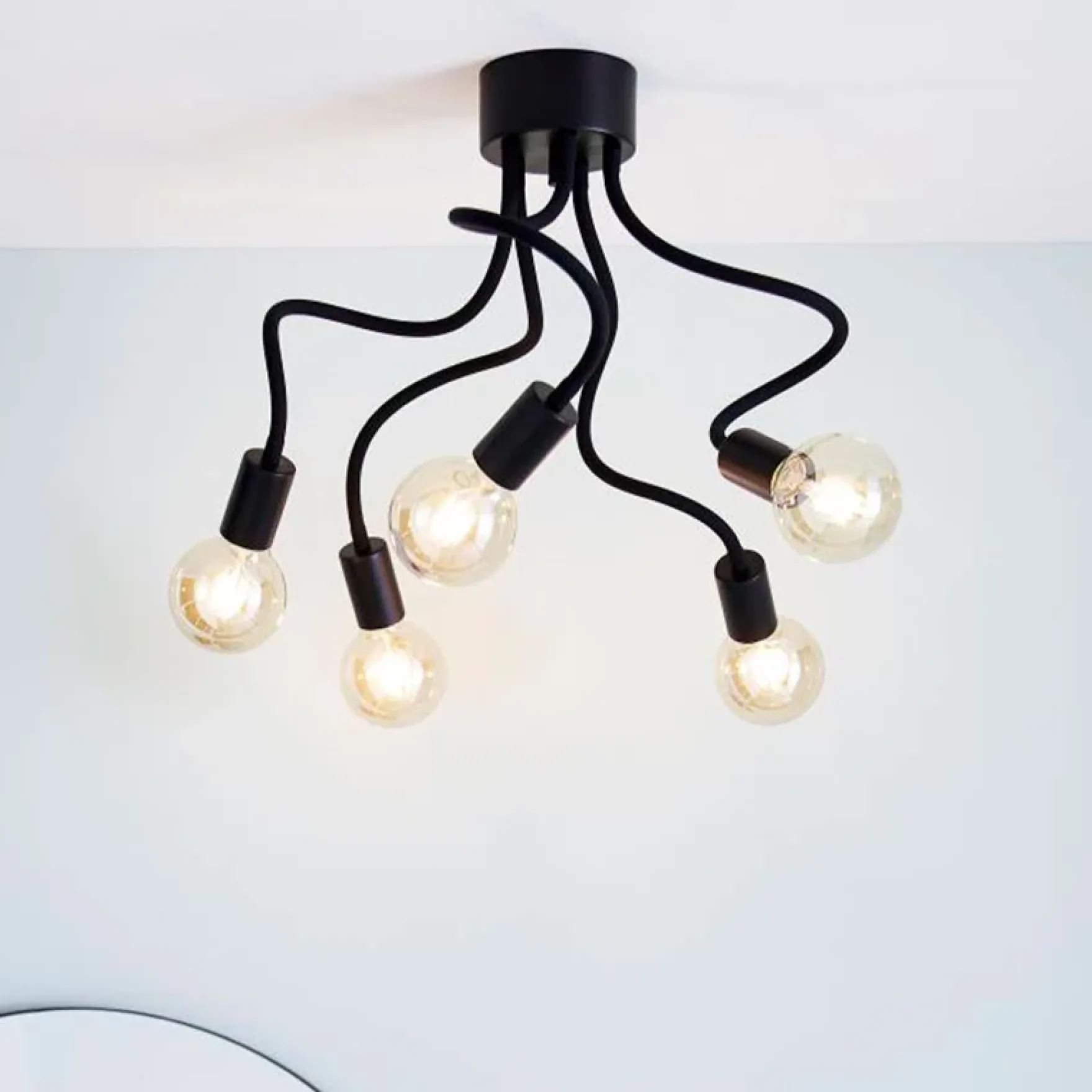Medusa 5-lys taklampe sort