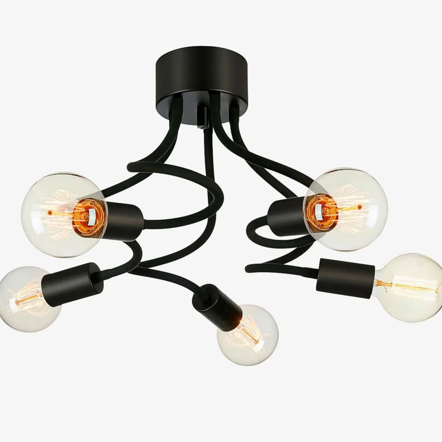 Medusa 5-lys taklampe sort