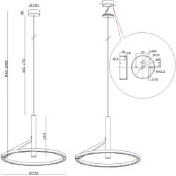 Mind LED takpendel Ø33cm sort