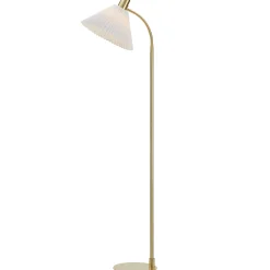 Mira gulvlampe messing/hvit