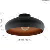 Mogano takplafond 40cm sort/oransje