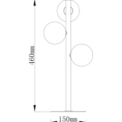 Molekyl 3-lys bordlampe sort/sotet