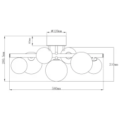 Molekyl 7-lys takplafond tinn/opal