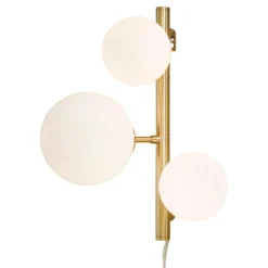 Molekyl 3-lys vegglampe messing/opal