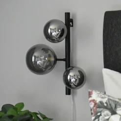 Molekyl 3-lys vegglampe sort/sotet