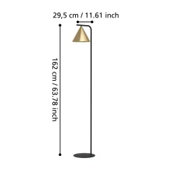 Narices gulvlampe E27 sort/messing