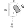 Natalia vegglampe m/USB hvit