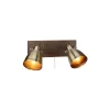 Native veggspot 2x18W E14 brun/messing