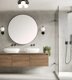 Nicosia 3-lys plafond IP44 sort/opal