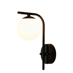 Nicosia vegglampe IP44 sort/opal