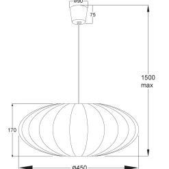 Noor takpendel Ø45cm hvit