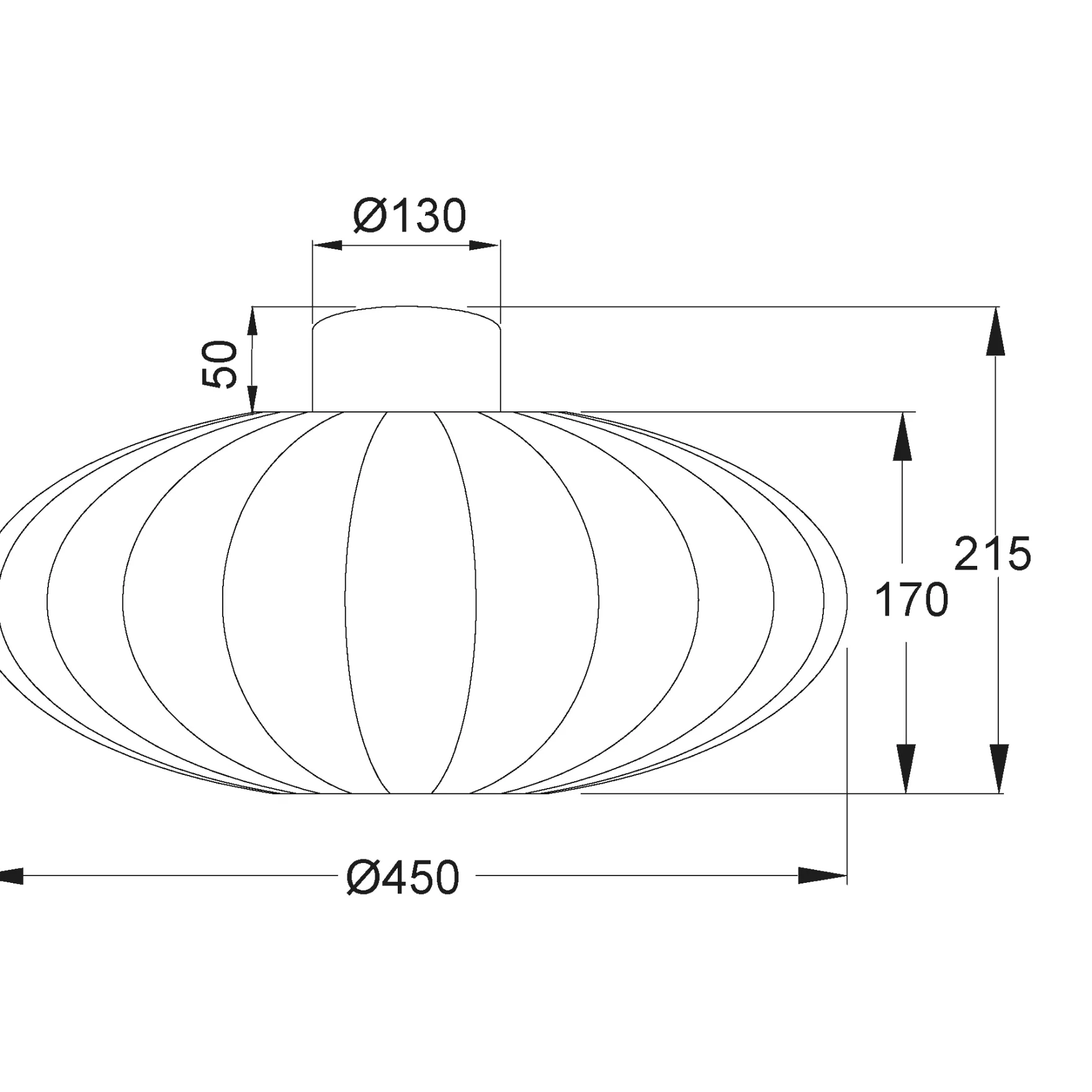 Noor takplafond Ø45cm grå