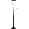 Nora LED gulvlampe uplight sort/stål
