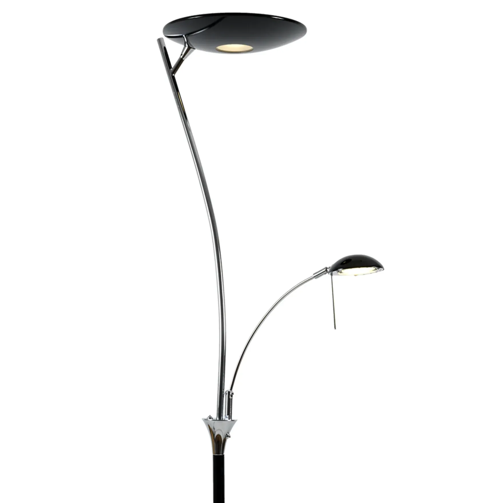 Nora LED gulvlampe uplight sort/stål