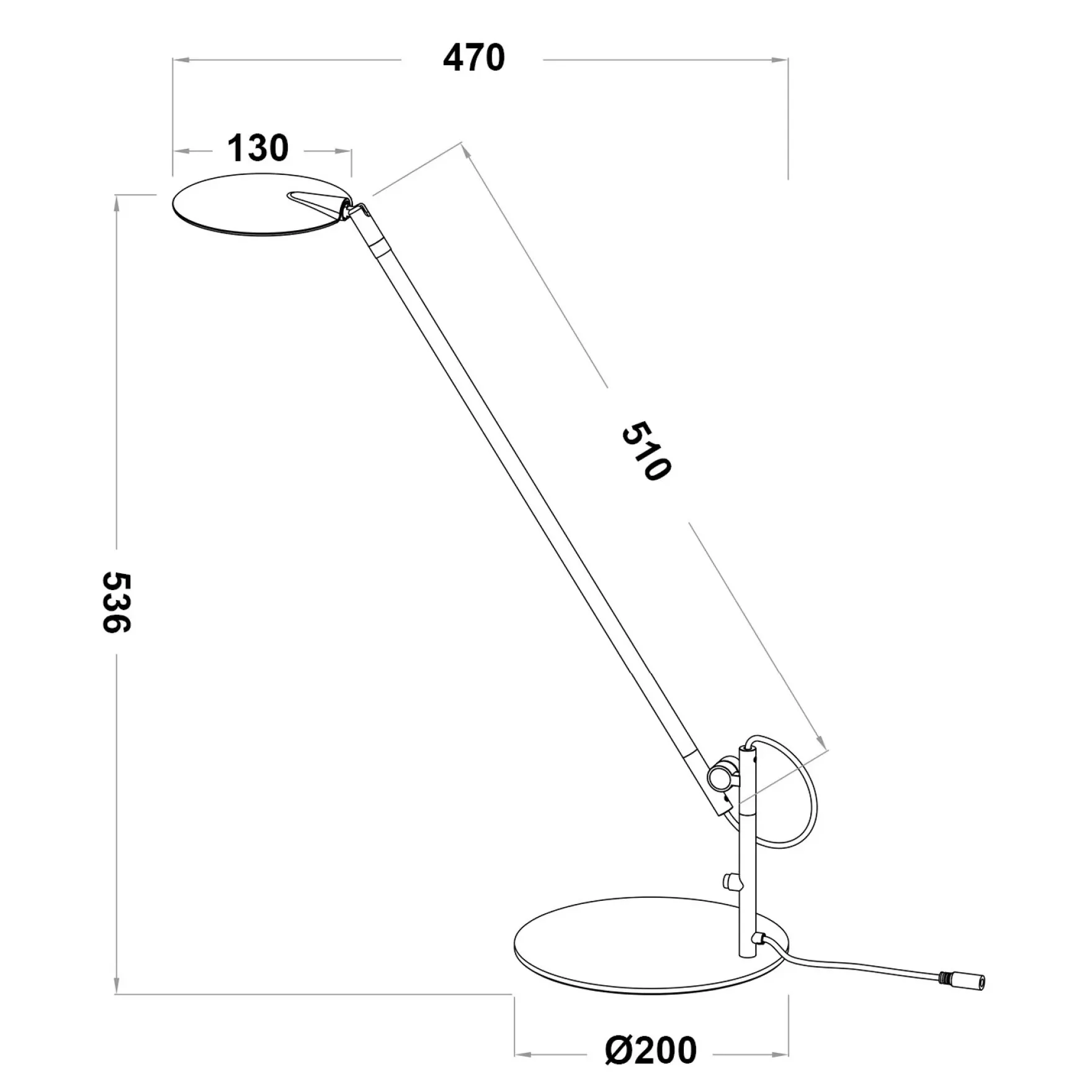 Orbit bordlampe 7W silkegrå dimbar