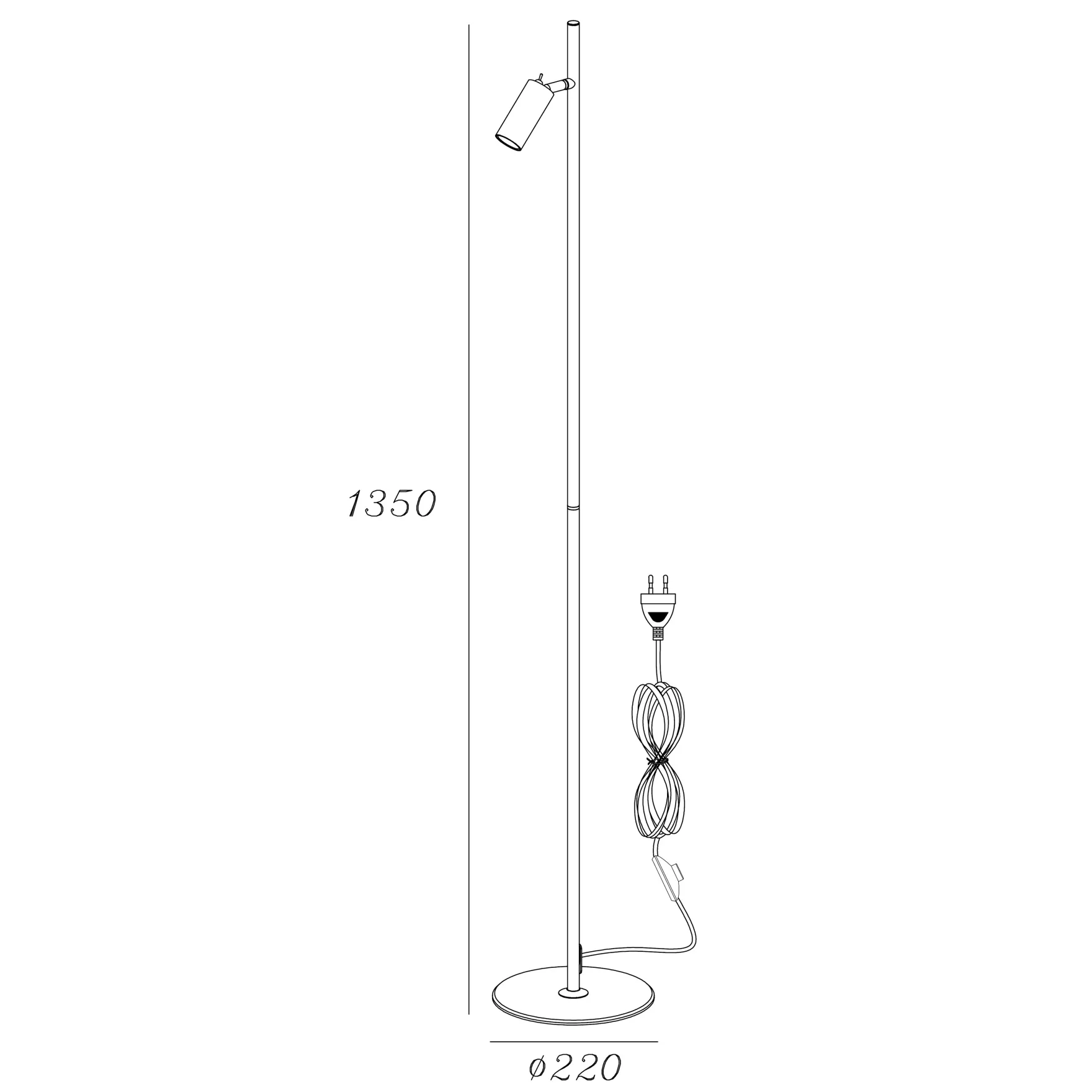 Oz mini K1 gulvlampe sort/bronse