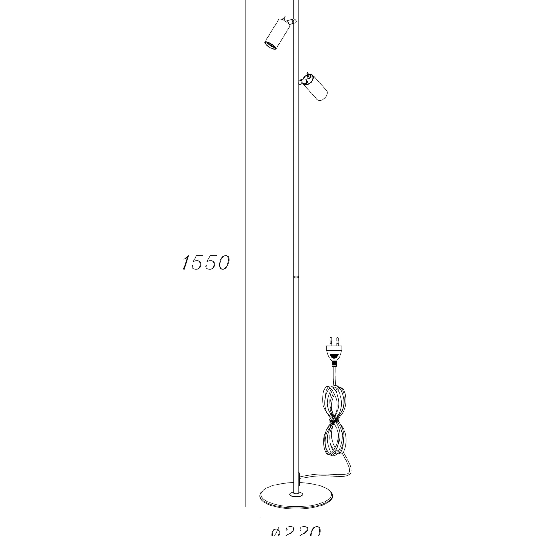 Oz mini K2 gulvlampe sort/bronse