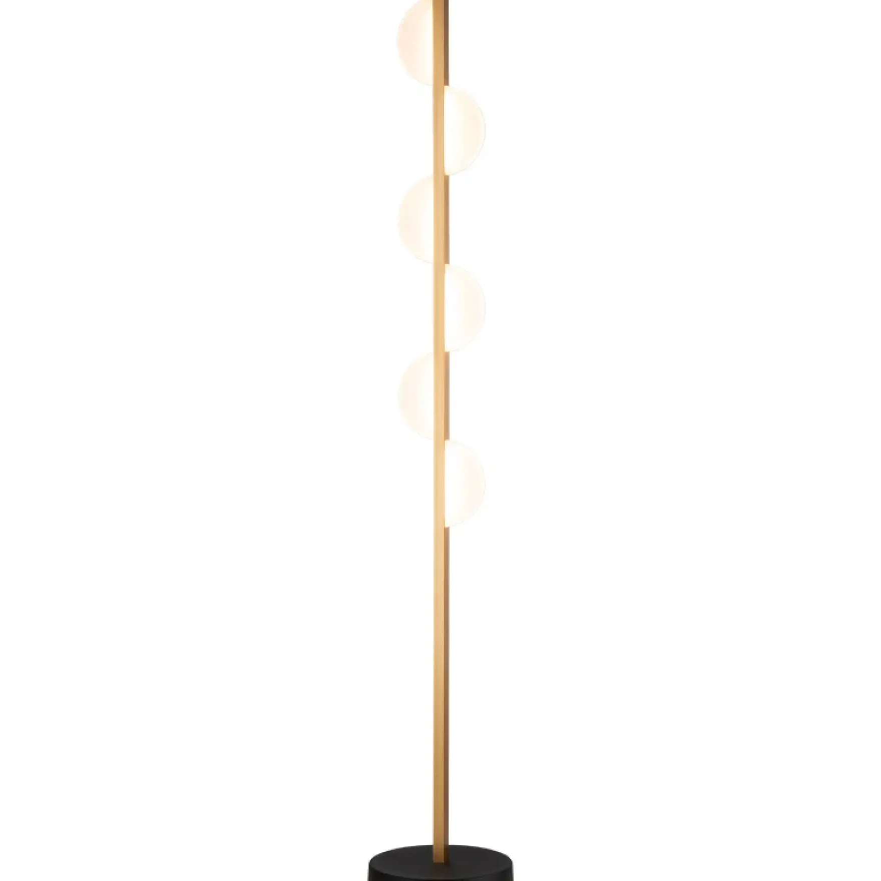 Paisley LED gulvlampe sort/gull m/dim