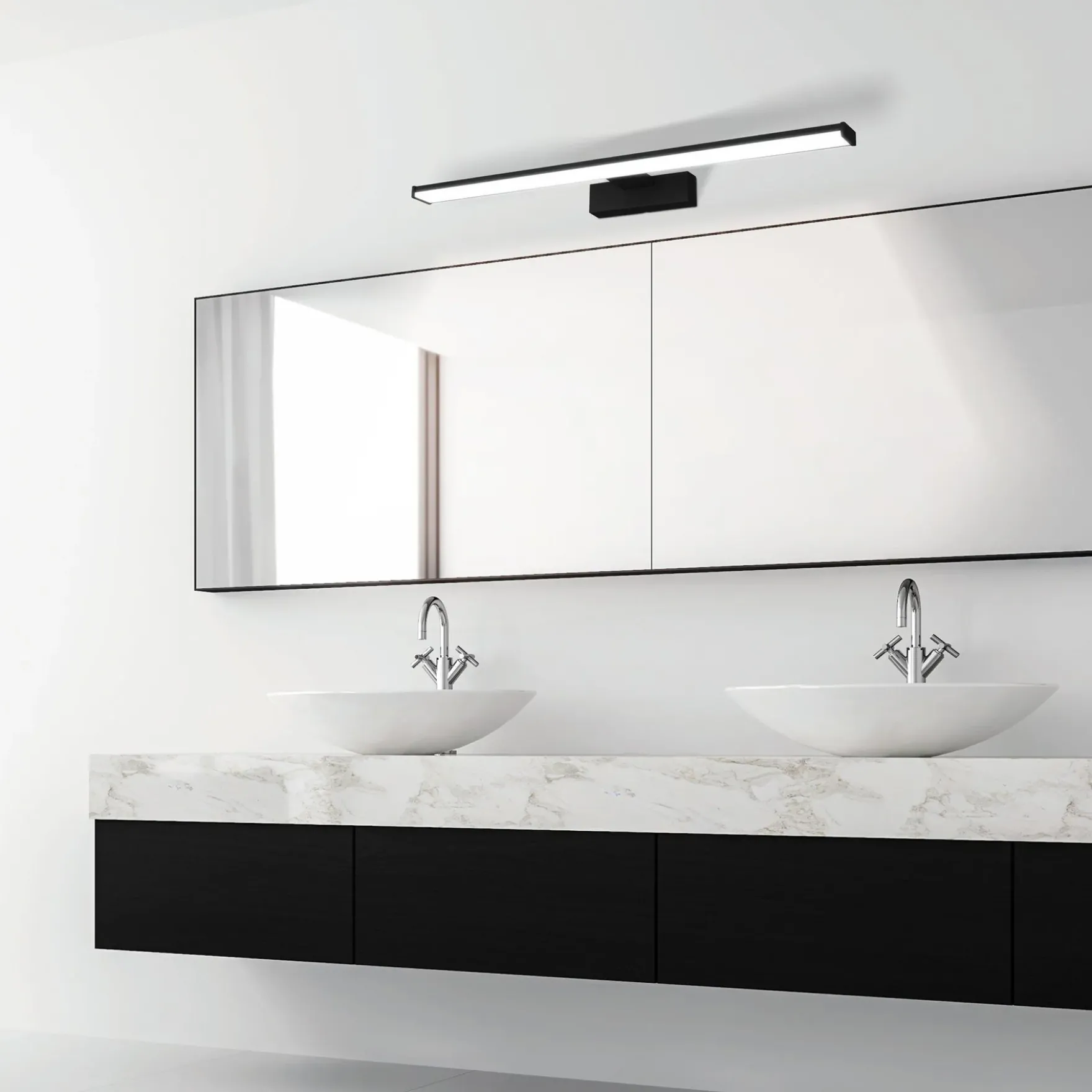Pandella LED vegglampe IP44 60cm sort