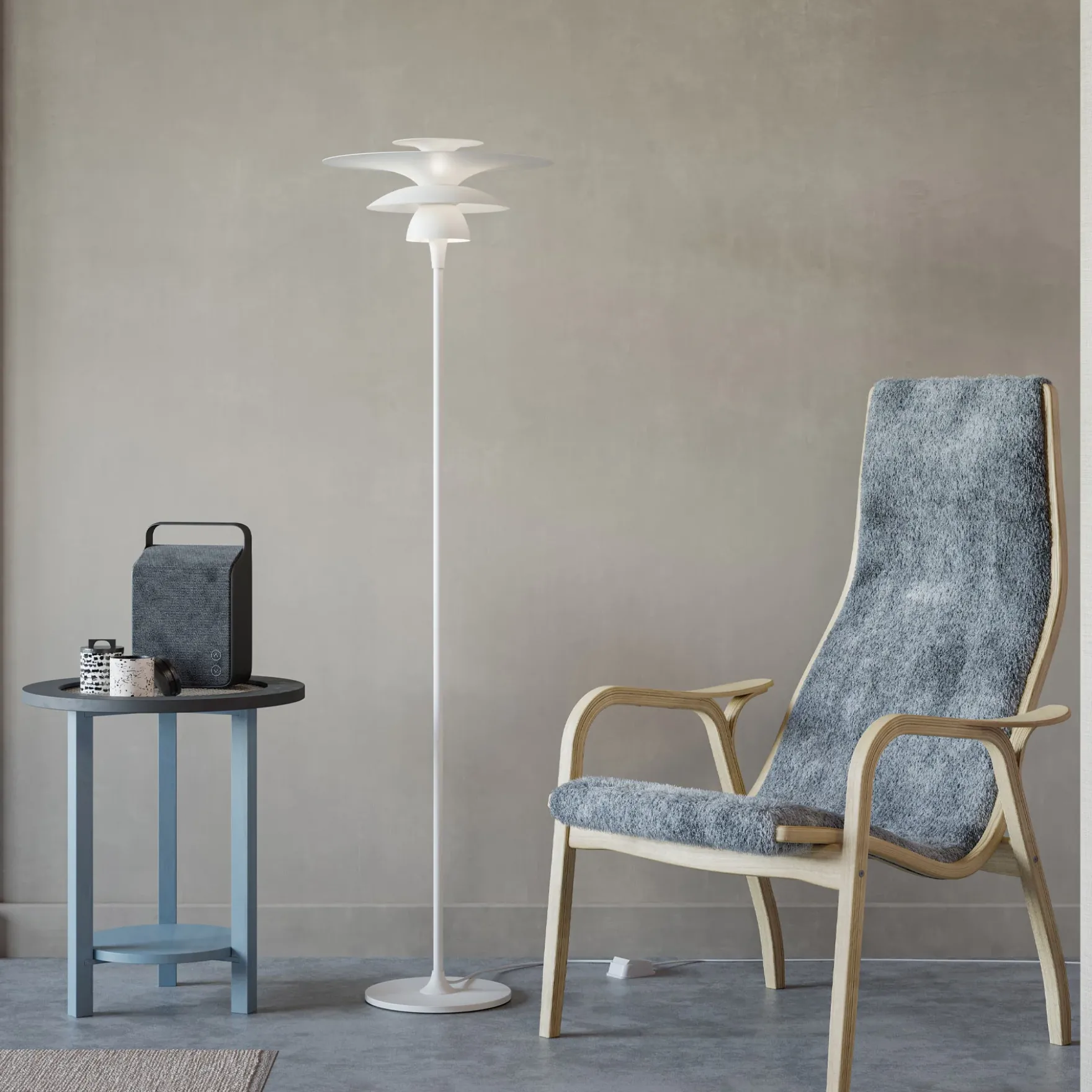 Picasso gulvlampe Ø38cm hvit