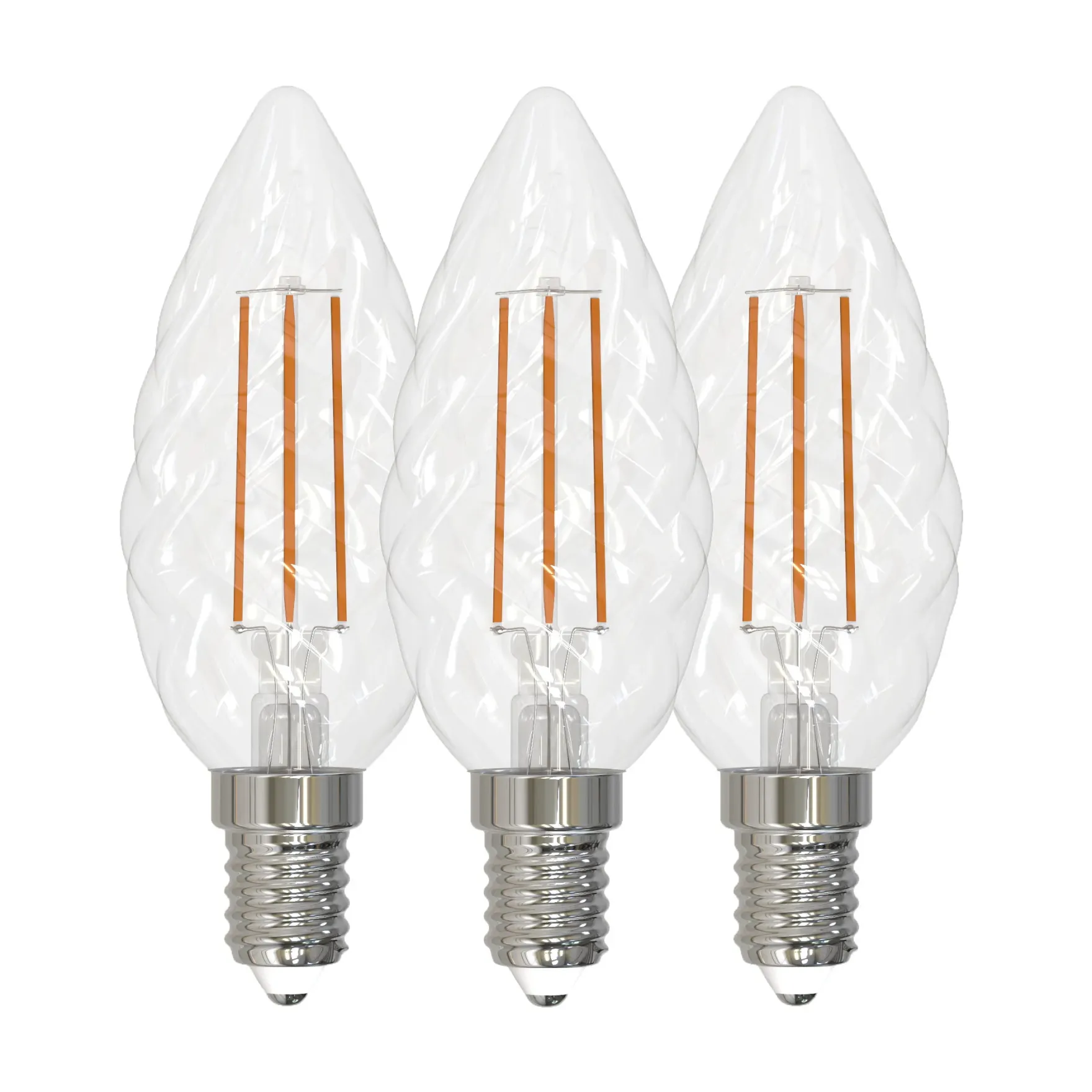 3pk LED E14 krystall klar 4.9W dimbar