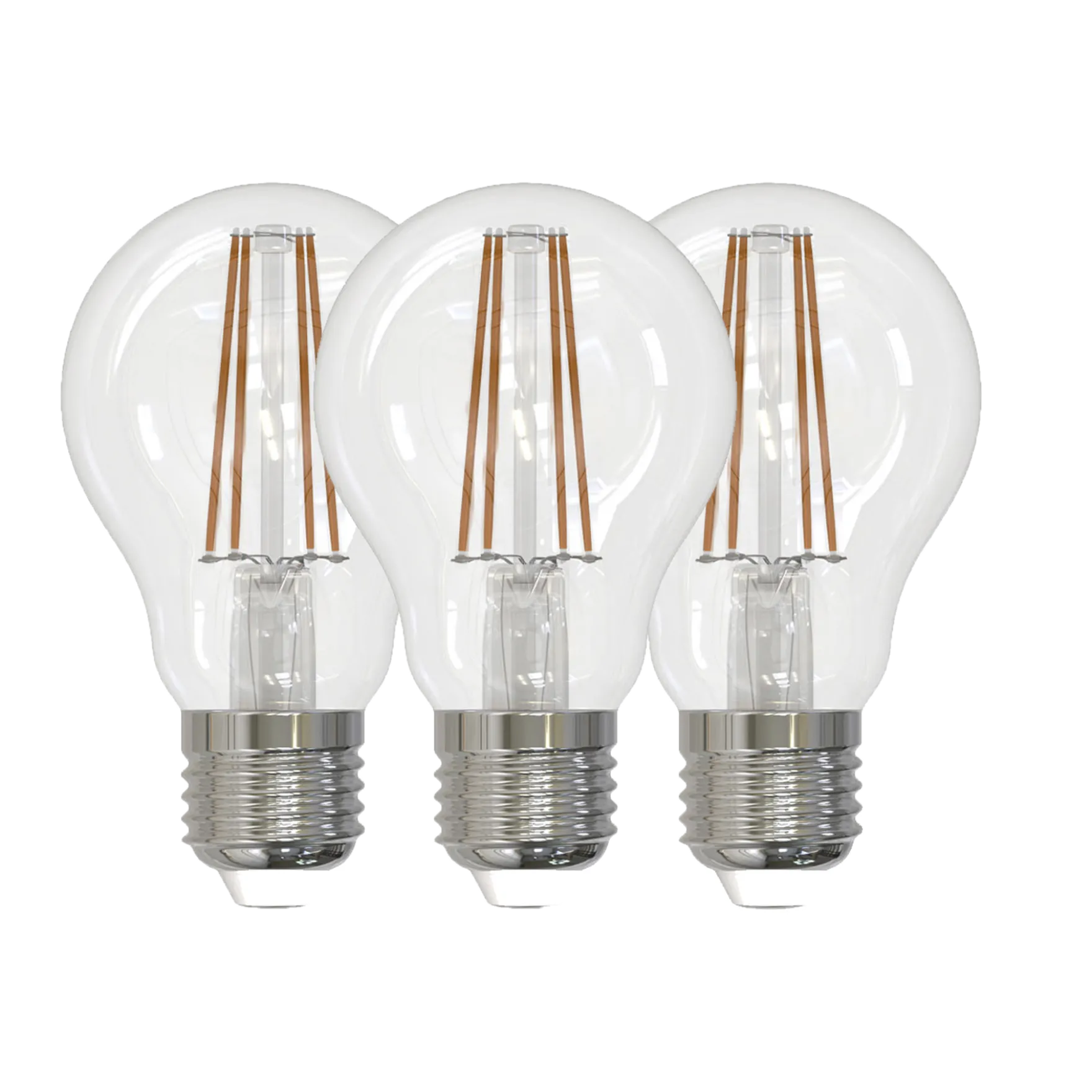 3pk LED E27 normal klar 4.9W dimbar