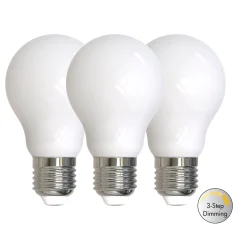 3pk LED normal E27 opal 7.5W 806lm 3-step dim