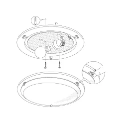 Planet takplafond Ø29cm satin