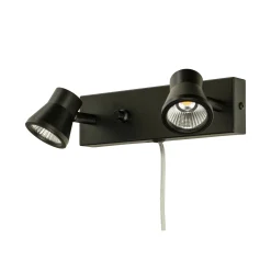 Pluto vegglampe 2-lys sort