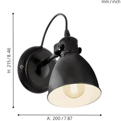 Priddy vegglampe sort
