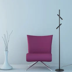 Pure K2 LED 2-lys gulvlampe sort m/dim