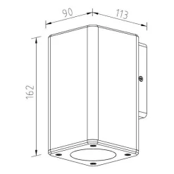 Quadro K1 utelampe vegg IP54