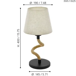 Rampside bordlampe sort/beige