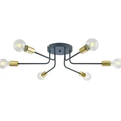 Repertoar 6-lys taklampe sort/messing