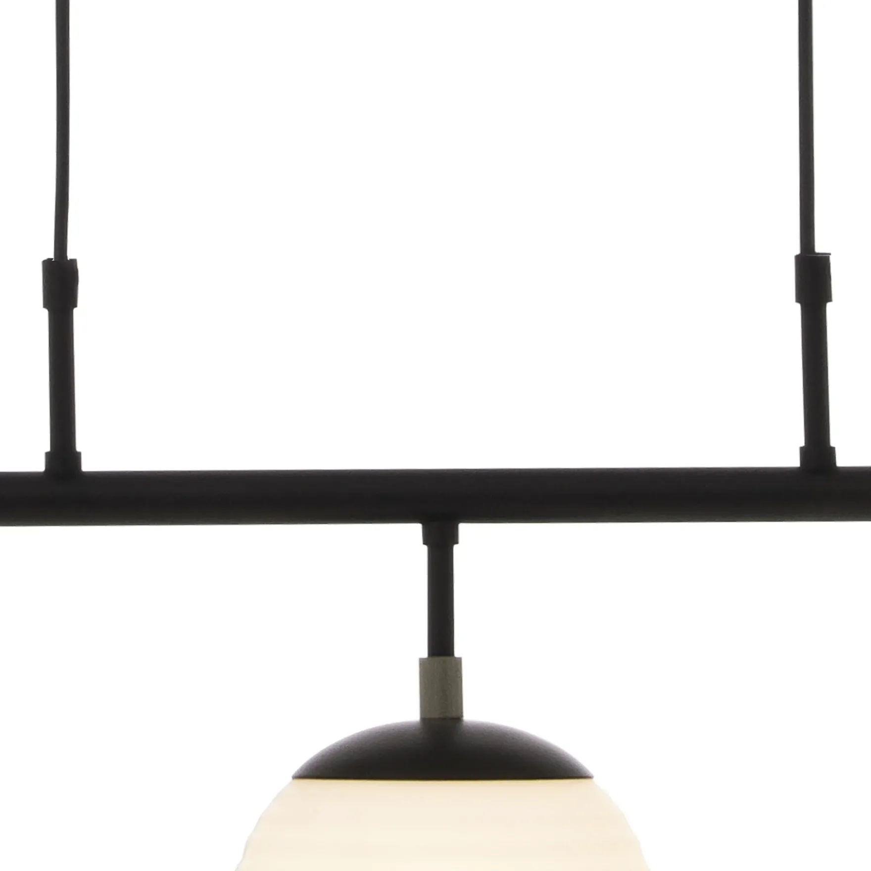 Rille 3-lys pendel rett sort/opal