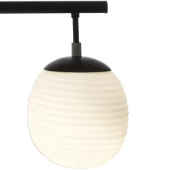 Rille 3-lys pendel rett sort/opal