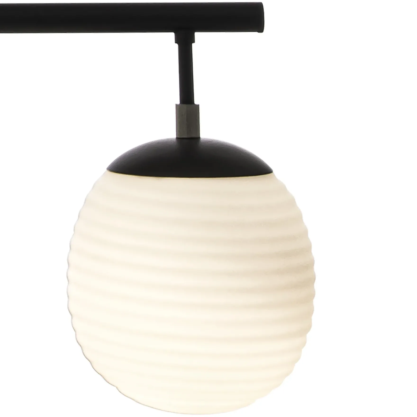 Rille 3-lys pendel rett sort/opal