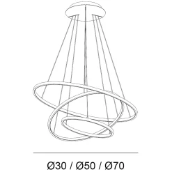Ringo LED pendel 30/50/70cm sort