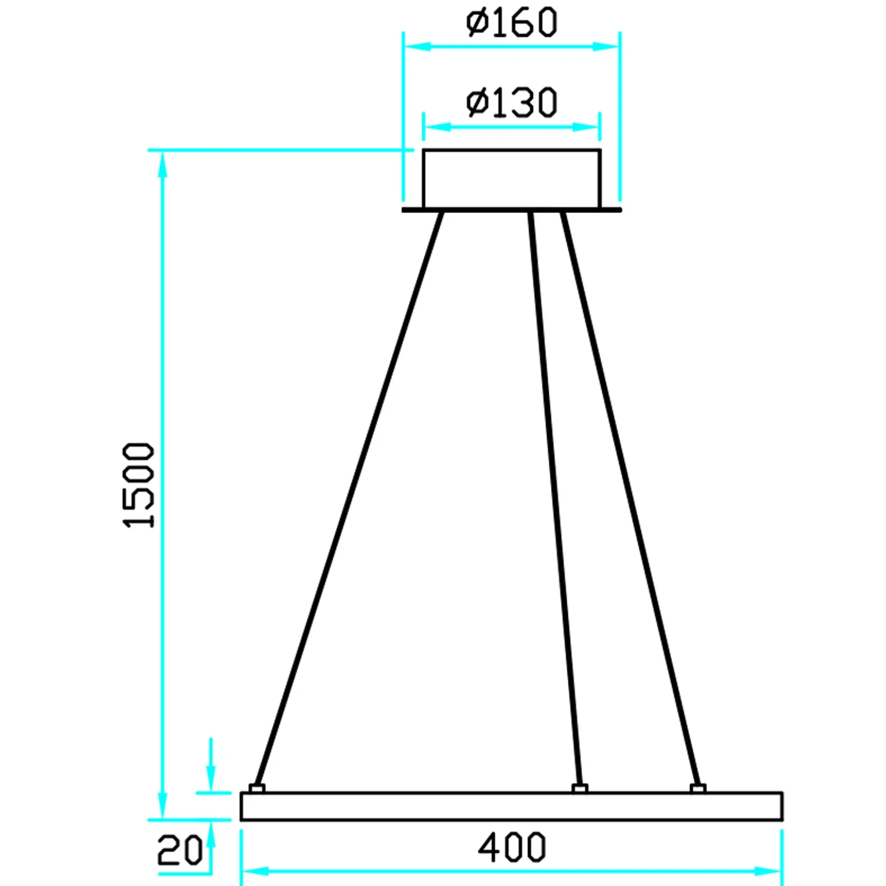 Ringo LED pendel rund 40cm sort
