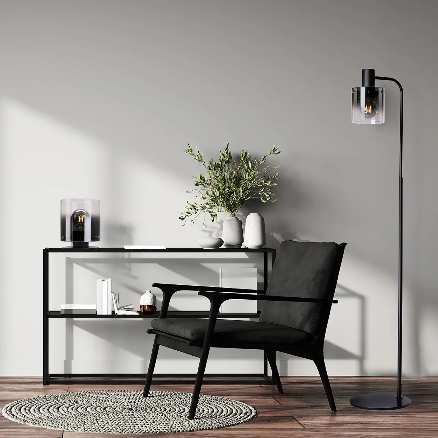 Roxy gulvlampe sort/sotet
