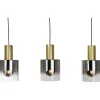 Roxy 3-lys pendel rett messing/sotet